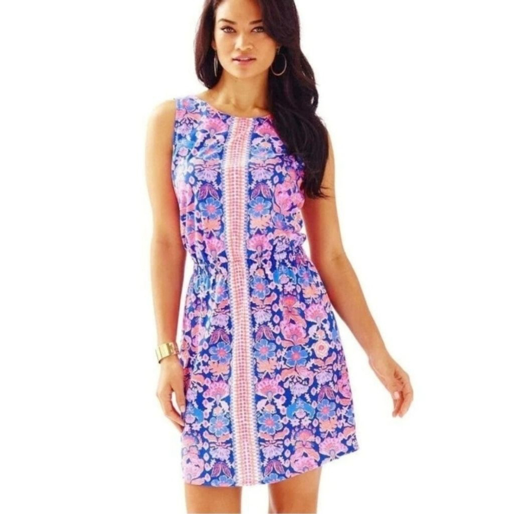 Lilly Pulitzer Windward Dress Iris Blue Werk It 100% Pima Cotton XS